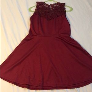 Lace red dress